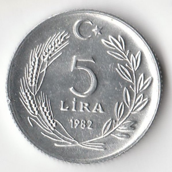 Türkiye Cumhuriyeti 1982 Yılı 5 Lira