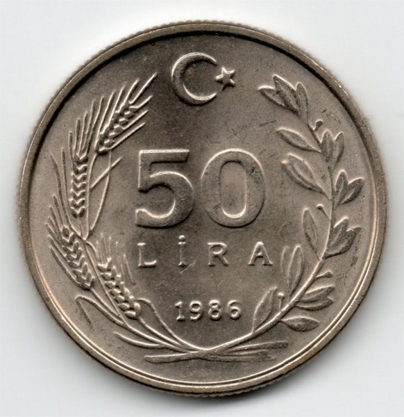 50 Lira (1986) ÇİL Eski Madeni Para