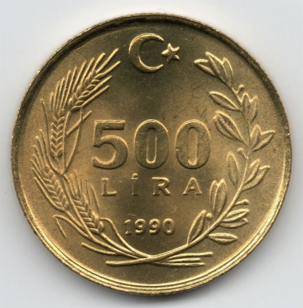 500 Lira (1990) ÇİL Eski Madeni Para