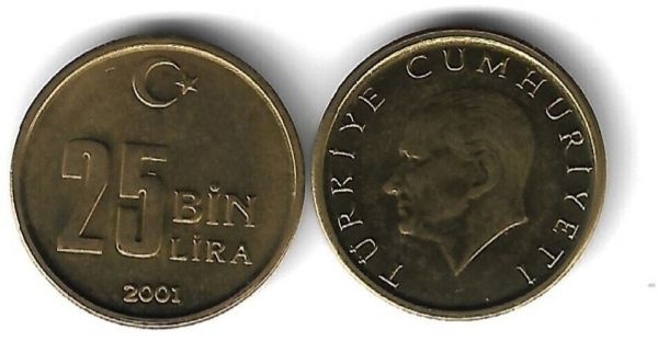 2001 YILI PİRİNÇ TEDAVÜL 25 BİN LİRA ÇİL