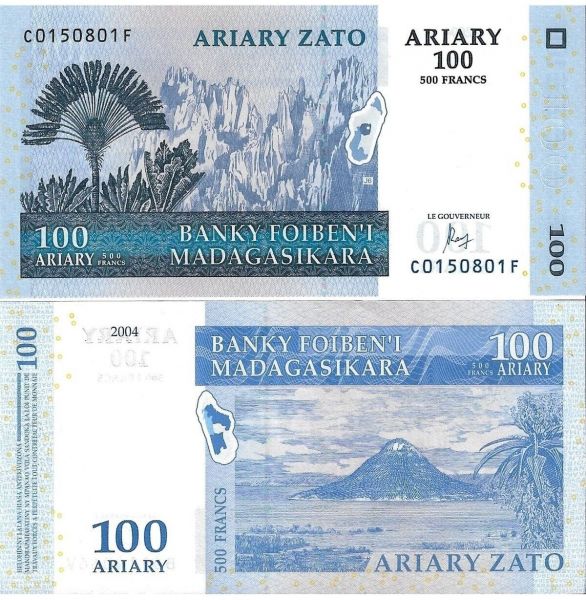 MADAGASKAR 2004 YILI 100 ARİARY YABANCI KAĞIT PARA ÇİL (UNC) KOLEKSİYON PARA