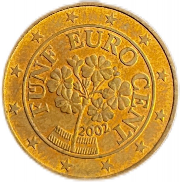 2002 AVUSTURYA 5 EUROCENT BAKIR ÇÇT+