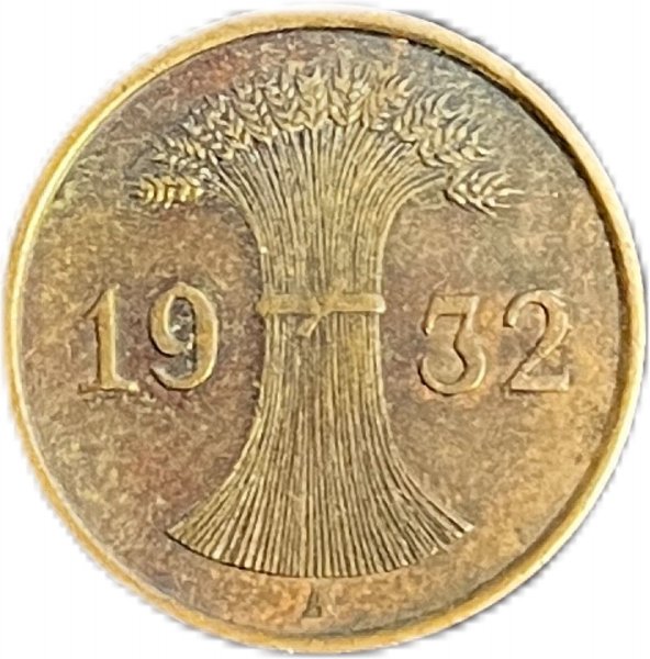 1932 ALMANYA 1 REICHSPFENNIG BRONZ ÇÇT