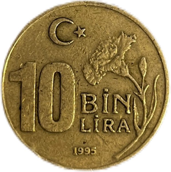 1995 TÜRKİYE CUMHURİYETİ 10 BİN LİRA ÇT+