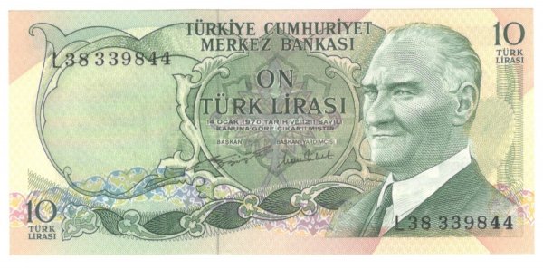 6. EMİSYON 10 TÜRK LİRASI L38 SERİSİ ÇİL