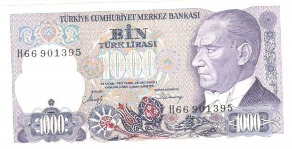 6. EMİSYON 1000 TÜRK LİRASI H66 SERİSİ ÇİL