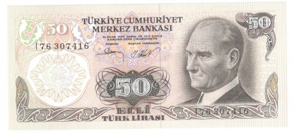 6. EMİSYON 50 TÜRK LİRASI I76 SERİSİ ÇİL