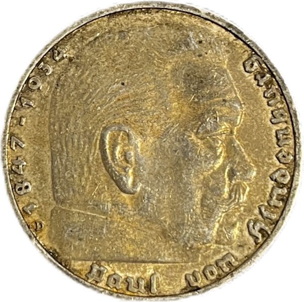 1938 ALMANYA 5 REICHSMARK GÜMÜŞ ÇA-