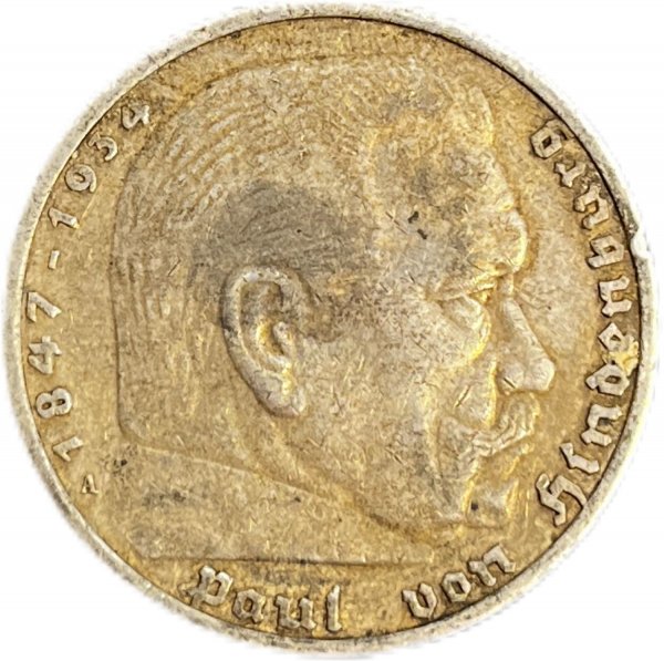 1936 ALMANYA 5 REICHSMARK GÜMÜŞ ÇÇT