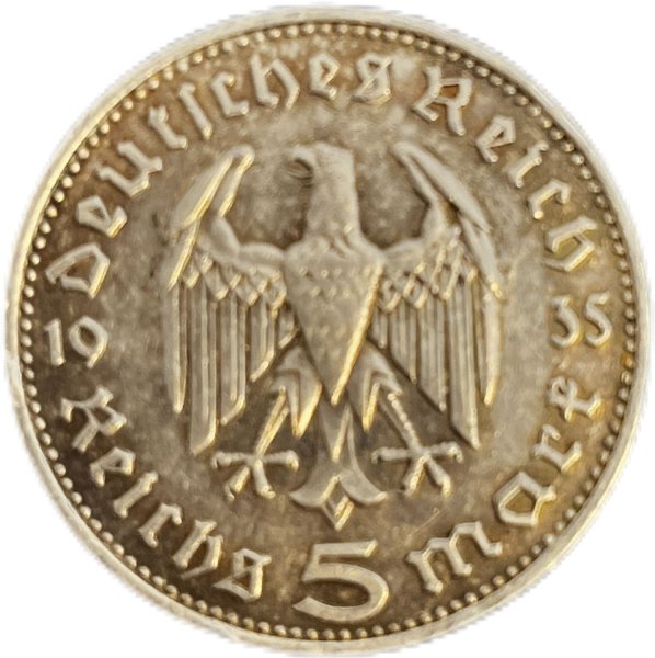 1935 ALMANYA 5 REICHSMARK GÜMÜŞ ÇÇT