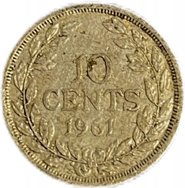 1961 LİBERYA 10 CENTS GÜMÜŞ ÇÇT